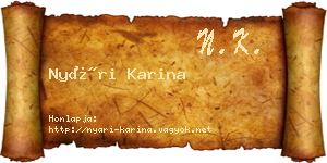 Nyári Karina névjegykártya